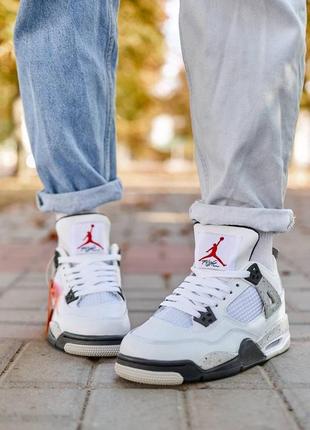 Крутые модные трендовые джорданы nike air jordan 4 white cement 2023