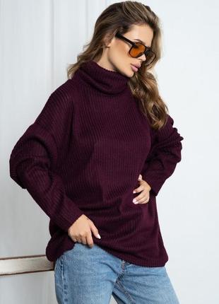 Удлиненный свитер с высоким горлом5 фото