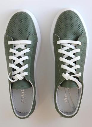 Зеленые кроссовки кеды кожаные цвета малахит женская обувь повседневная rosso avangard pura malachite9 фото