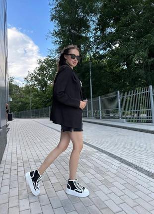 Кожаные высокие кеды2 фото