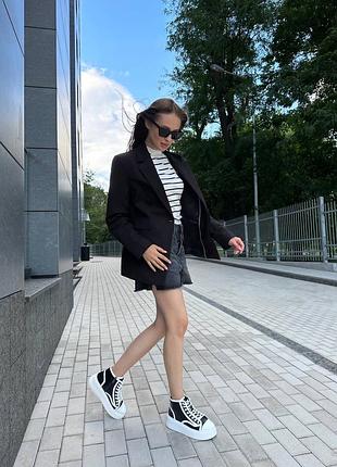Кожаные высокие кеды7 фото