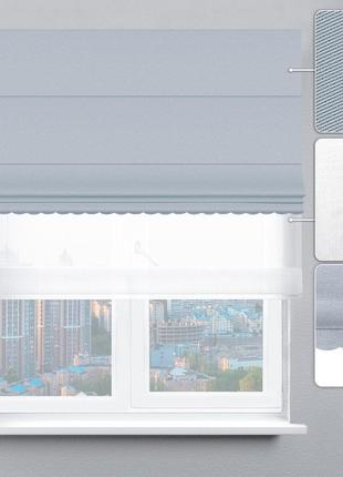 Римская штора день-ночь блэкаут перфект с ажуром светло-серый. бесплатная доставка!1 фото