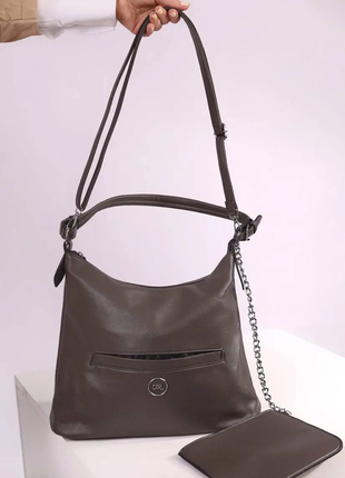 Сумка женская серая код 7-90901