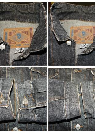 Джинсовая куртка rare black-grey diesel stars series denim trucker jacket vintage 80 s-90 s8 фото