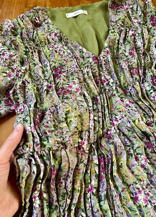 Платье мини с цветочным принтом mango5 фото