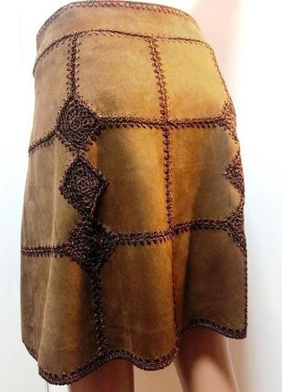 Zara замшевая юбка с вышивкой  casual5 фото