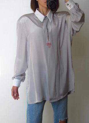 Обьемная блуза 🤍 в мелкий горошек 🖤3 фото