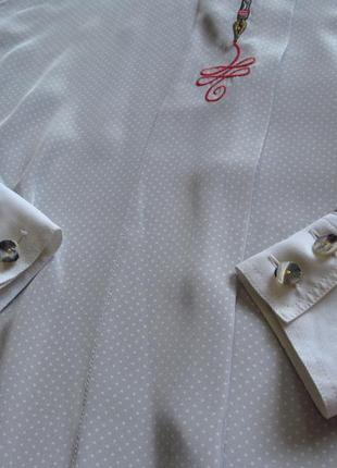 Обьемная блуза 🤍 в мелкий горошек 🖤9 фото