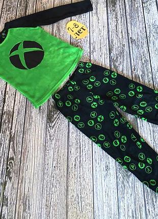Теплая пижама xbox для мальчика 7-8 лет, 122-128 см