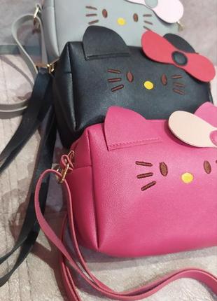 Новая! сумка детская "котик с бантиком"/ маленькая сумочка для девочки7 фото