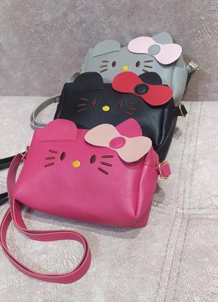 Новая! сумка детская "котик с бантиком"/ маленькая сумочка для девочки6 фото