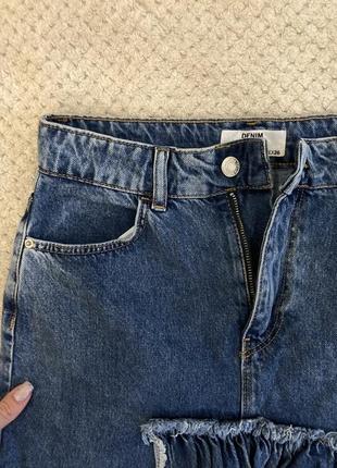 Асимметричная джинсовая юбка3 фото