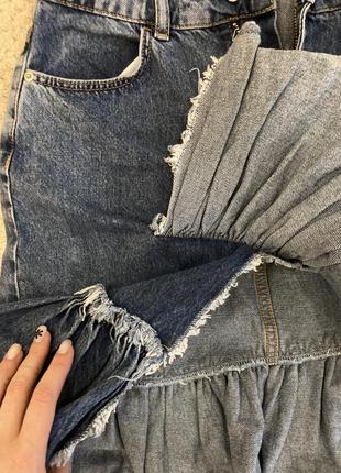 Асимметричная джинсовая юбка6 фото