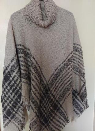 Пончо свитер крупной вязки с горлом германия1 фото