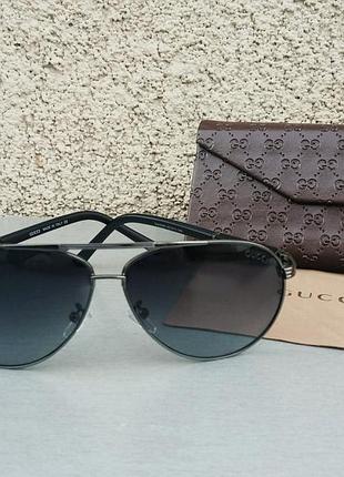 Окуляри брендові  краплі чоловічі сонцезахисні чорні поляризированые