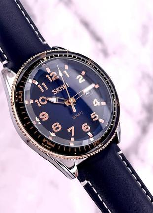 Годинник skmei 9232lrgbu rose-gold blue leather1 фото