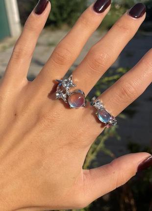 Женское кольцо с камнями2 фото