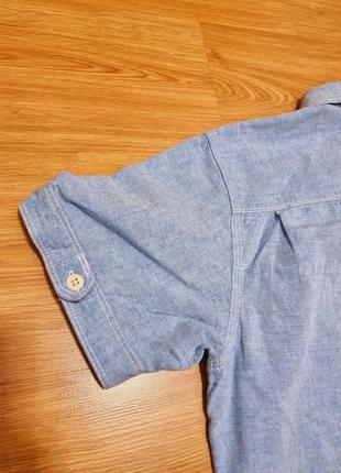 Рубашка Tommy hilfiger denim мужская льняная коттон лен с короткими рукавами3 фото