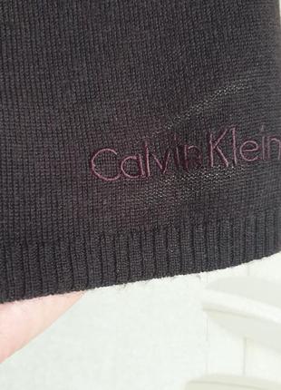 Длинный коричневый шарф сalvin klein