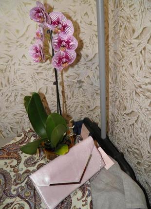 Клатч женский атласный розовый элегантный2 фото