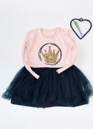Плаття, сукня нарядна з короною 12-18 міс.