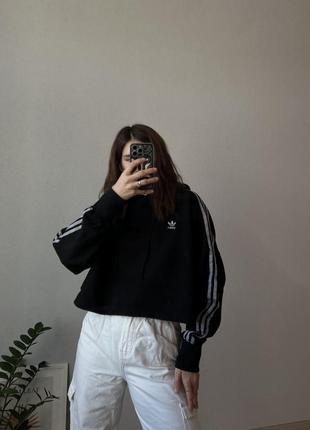 Adidas худи черный оверсайз женский кофта черная1 фото