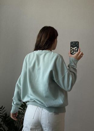 Adidas кофта оверсайз женская свитшот мятный адидас3 фото