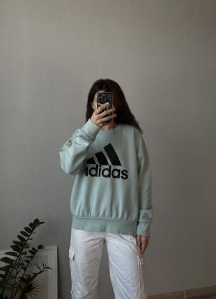 Adidas кофта оверсайз женская свитшот мятный адидас2 фото