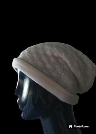 Белая шапочка, шапка чулок, деми5 фото