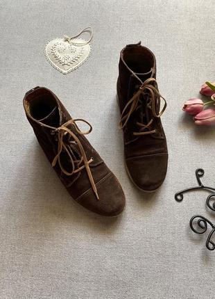 Итальянские, натуральные, замшевые, ботинки, marco piero, коричневые, размер 366 фото