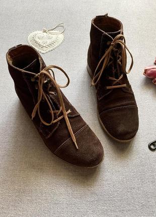 Итальянские, натуральные, замшевые, ботинки, marco piero, коричневые, размер 36
