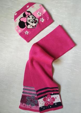 Модные шапка и  шарф для девочки одним лотом