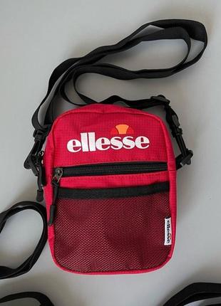 Мессенджер ellesse new 1:1 original, борсетка элис унисекс, сумка через плечо черная/красная/белая/хаки/розовая купить, бананка3 фото