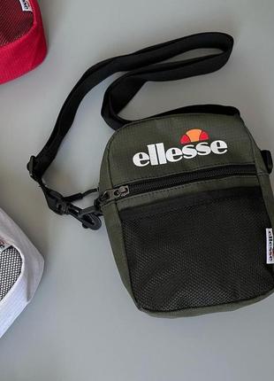 Мессенджер ellesse new 1:1 original, борсетка элис унисекс, сумка через плечо черная/красная/белая/хаки/розовая купить, бананка5 фото