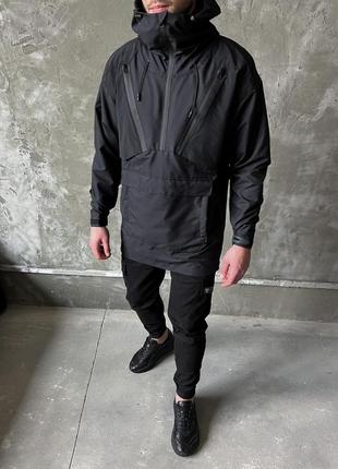 Чоловічий анорак чорний / спортивні куртки для чоловіків на осінь - весну1 фото