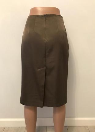 Оливковый костюм топ и юбка natali bolgar размер 38/м/466 фото