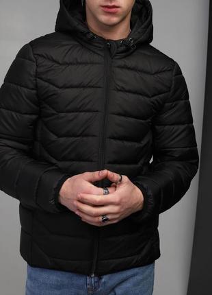 Мужская классическая черная куртка на осень - весну / качественные куртки мужские