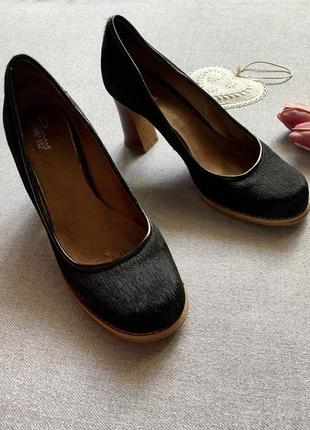 Чёрные, натуральные, туфли, из меха, respect, 38 размер6 фото