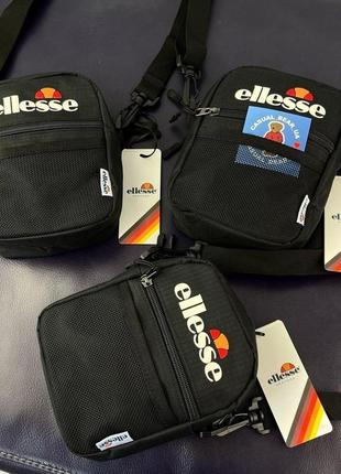 Месенджер ellesse new чорний, барсетка еліс чорна,  стильна сумка через плече унісекс чоловіча/жіноча, бананка купити