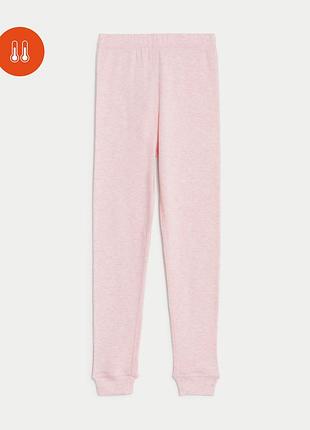 Легінси з термобавовняної суміші термолегінси рожеві