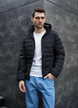 Осенняя мужская куртка черная / повседневные базовые куртки для мужчин