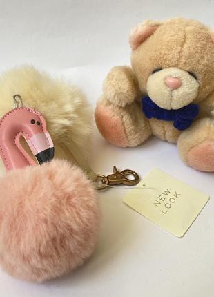 Мягкая игрушка брелок подвеска фламинго 🦩2 фото