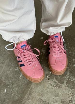 Кросівки adidas gazelle bold « pink / navy » premium