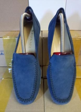 Лёгкие женские мокасины на танкетке brunate (замша/шкіра, італія) #11732 фото