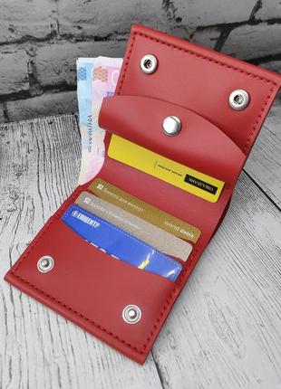 Шкіряний гаманець. жіночий гаманець. червоний гаманець. шкіряний гаманець з натуральної шкіри1 фото