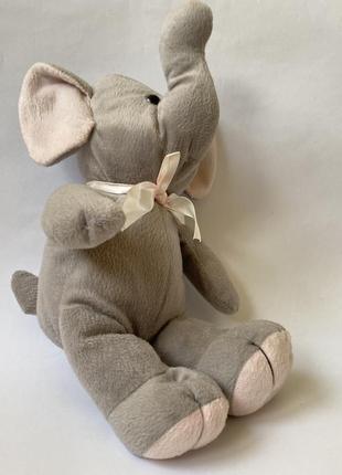 Мягкая игрушка плюшевый слон с розовыми ушами8 фото