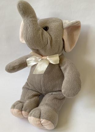 Мягкая игрушка плюшевый слон с розовыми ушами6 фото
