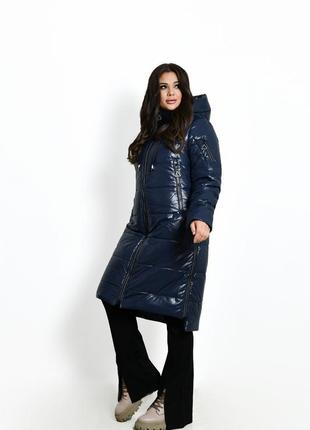 Жіноча зимова куртка пальто великих розмірів usef (50,52,54,56,58,60)3 фото