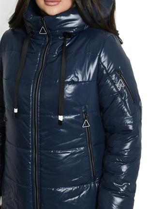 Жіноча зимова куртка пальто великих розмірів usef (50,52,54,56,58,60)7 фото
