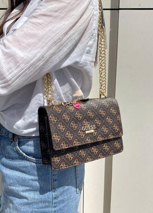 Сумка женская сумочка коричневая одно отделение карман6 фото